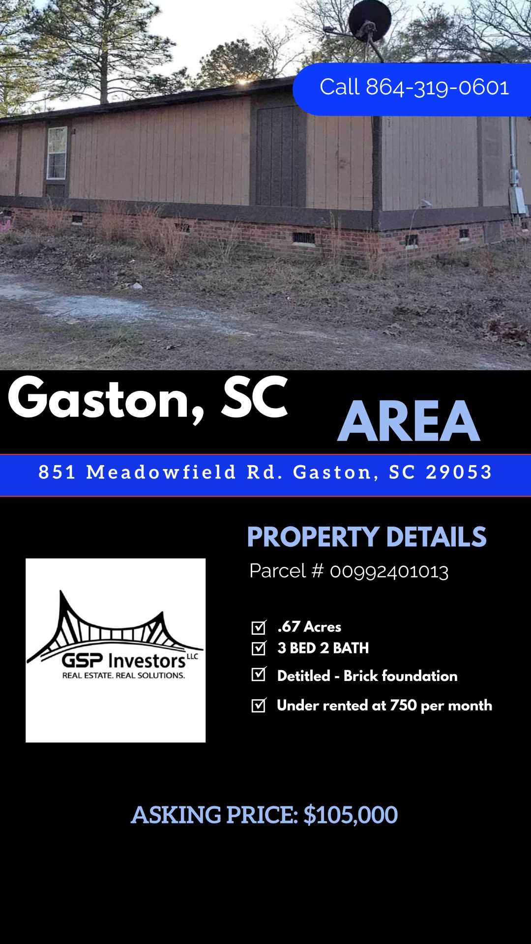 851 Meadowfield Rd, Gaston, SC